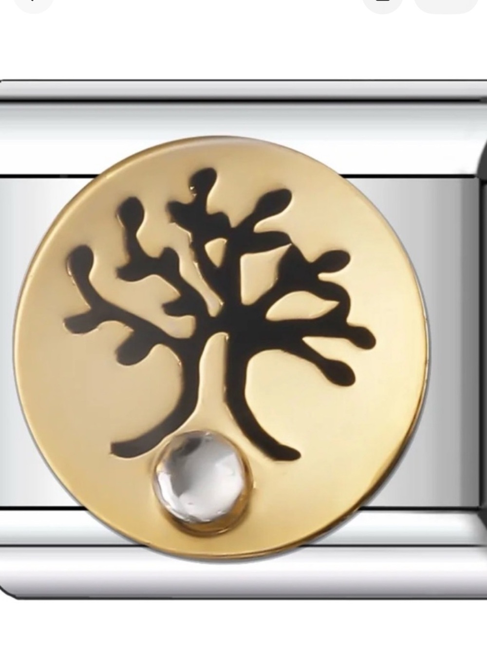 $8 each or 5 for $15 ✨ Gold Tree of Life Italian Charm Link with Crystal Accent